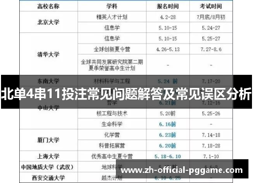 北单4串11投注常见问题解答及常见误区分析